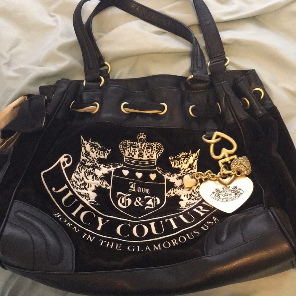Authentic Juicy Couture Black Shoulder Bag NICE!!